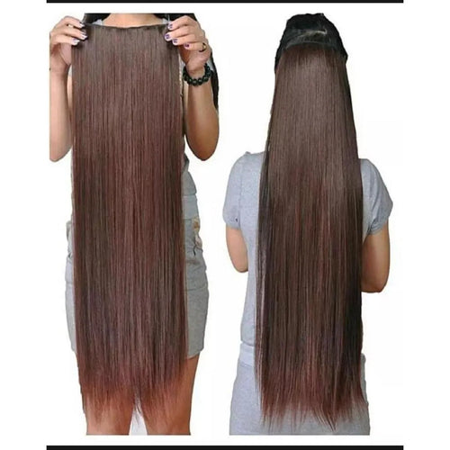 27-inch Black Synthetic Hair Extensions for Daily Wear