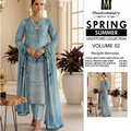 Unstitched Lawn Suit Blue Printed Spring Summer Collection